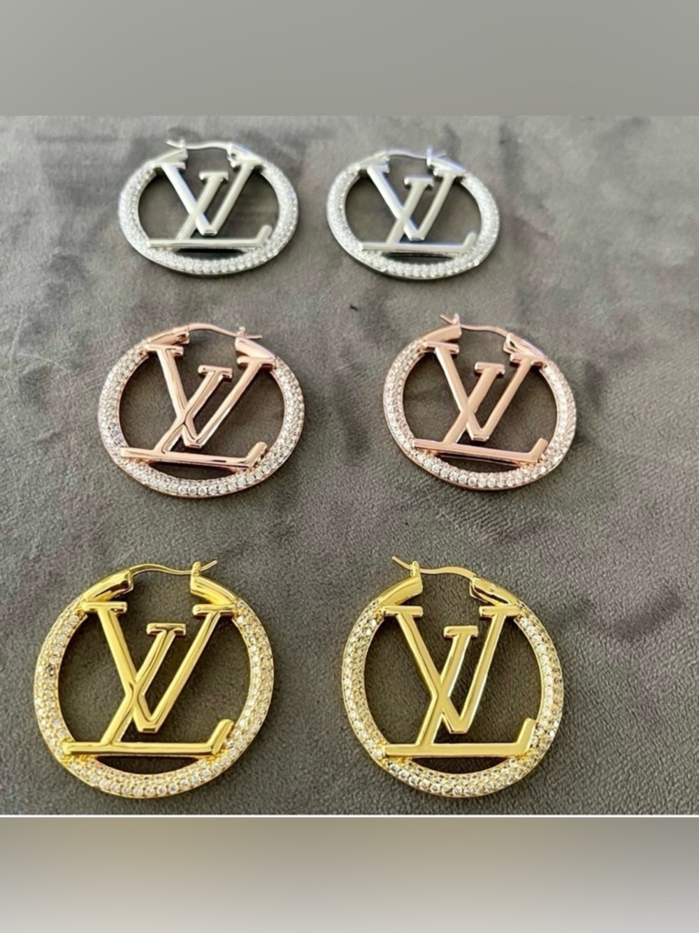 LV Gold or Silver Earrings - 4cm
